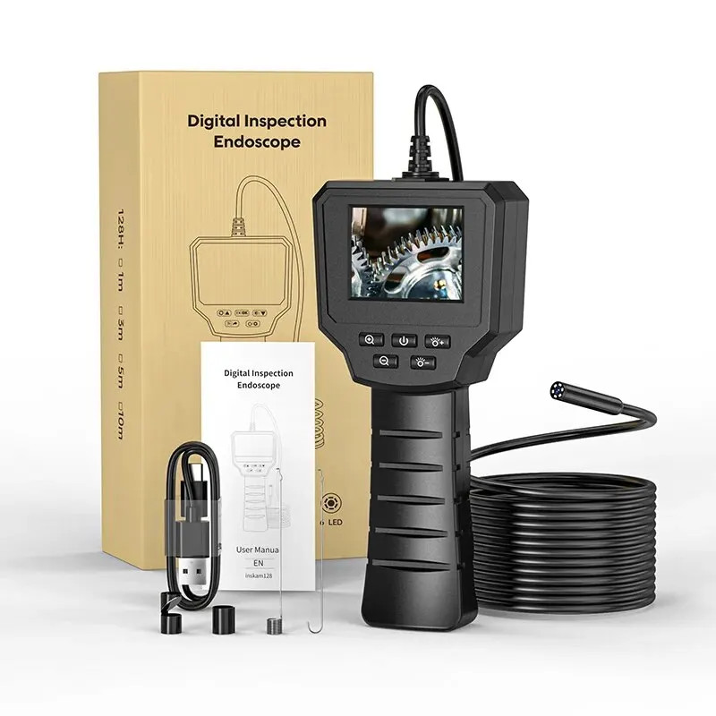 8mm LED Handheld Industrial Borescope Endoscope 2.4" Inspection Snake Camera