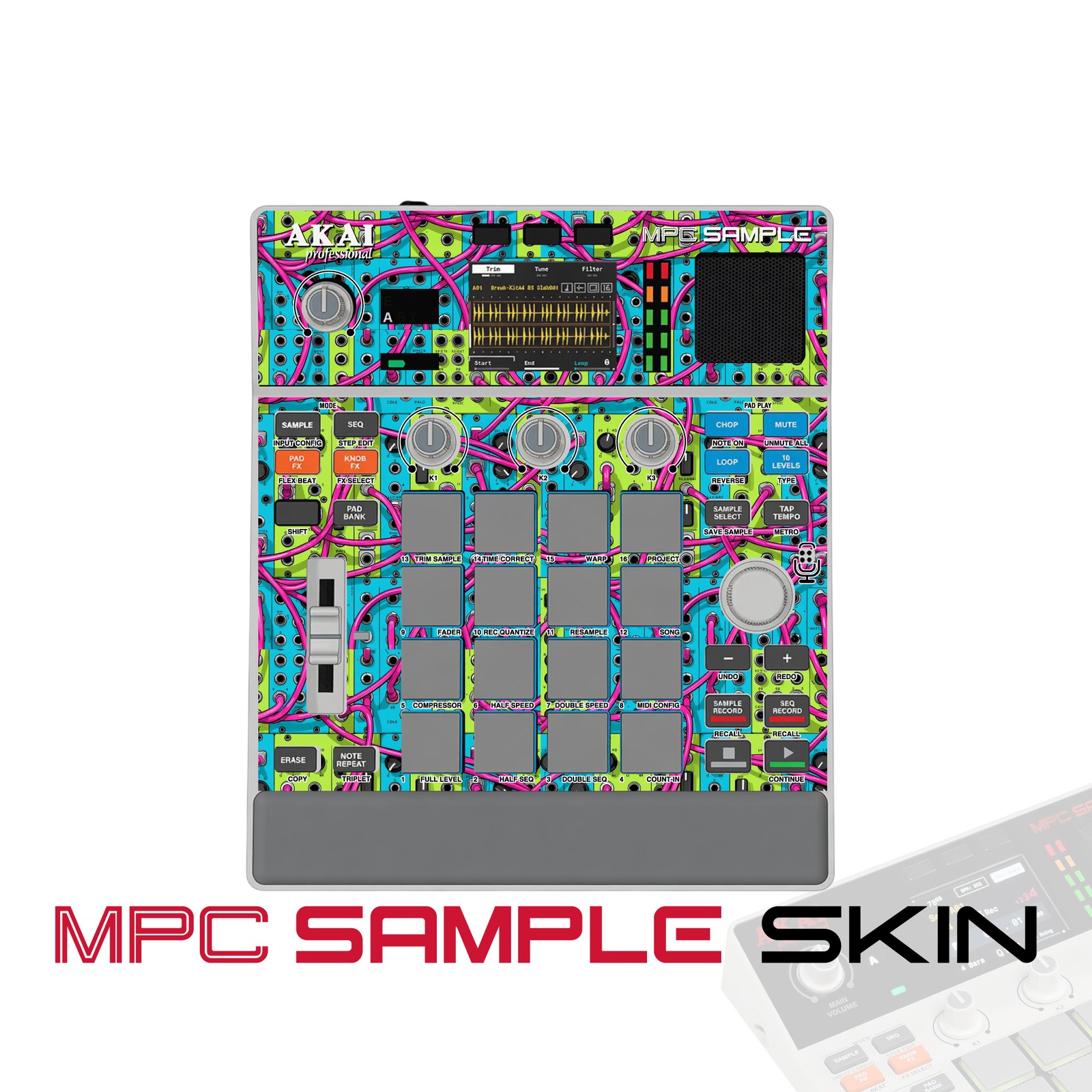 Akai MPC Sample Skin / neon braid burst