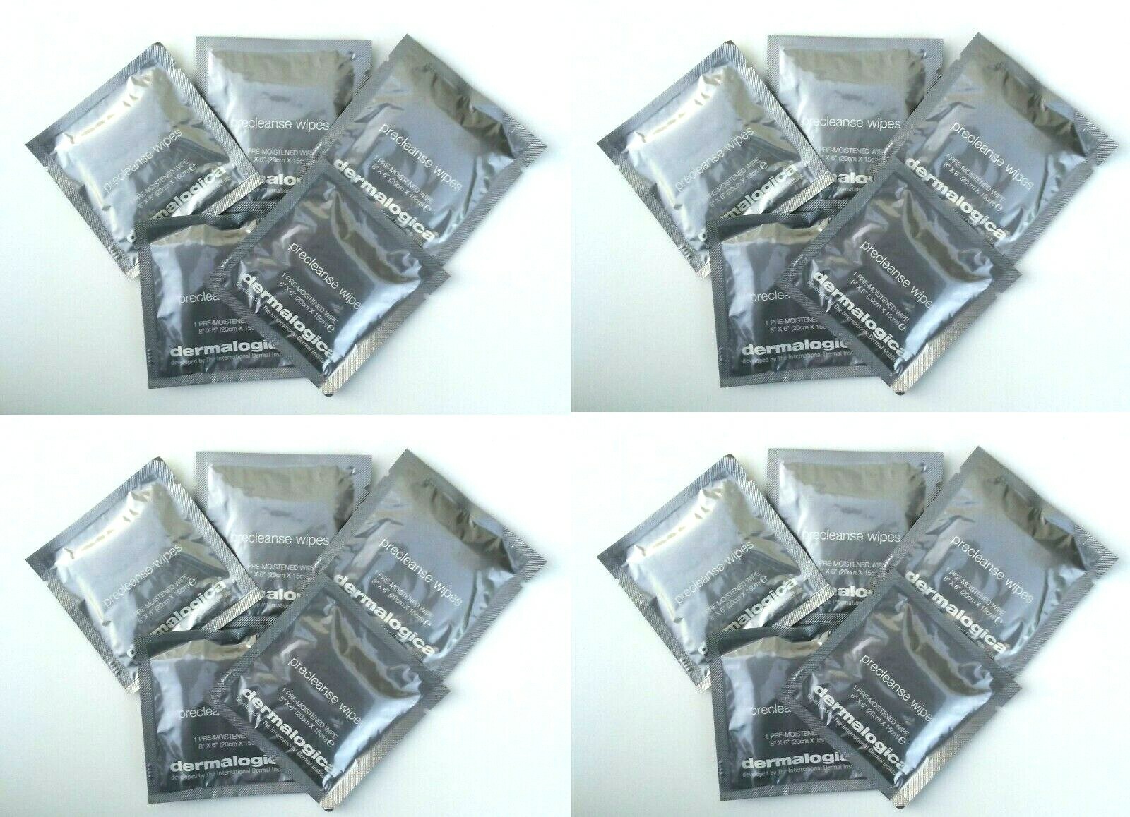20 x Dermalogica Precleanse Wipes -Individual Free Moistened Wipes (8" x 6") Ea