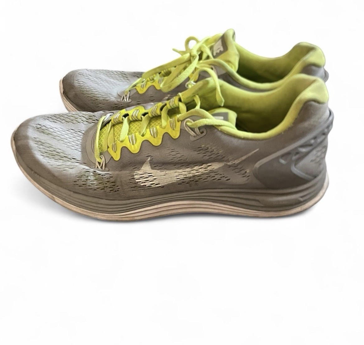 Nike Lunarglide 5 Grey Neon Yellow Running Shoes Sneakers Size 12 Men’s