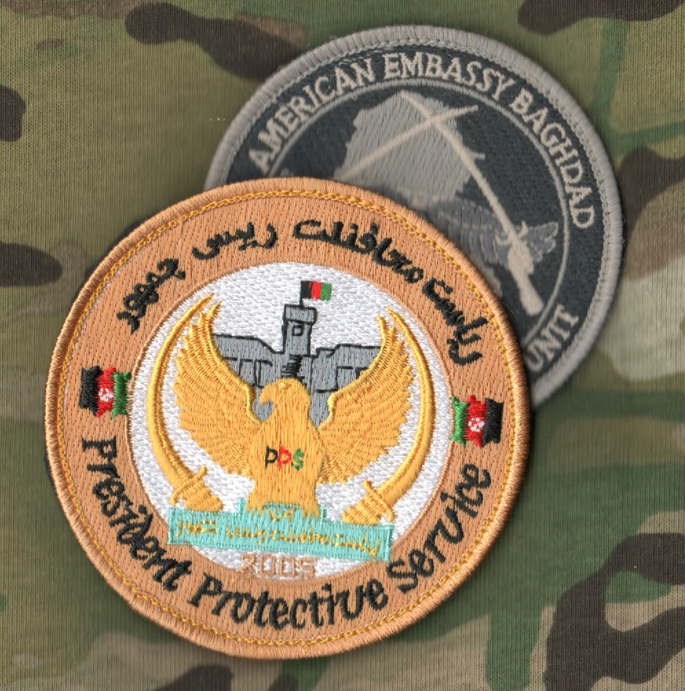 US STATE DEPT. DIPLOMATIC SECURITY vêlkrö 2-PATCH SET: DSS INSIGNIA + US FLAG