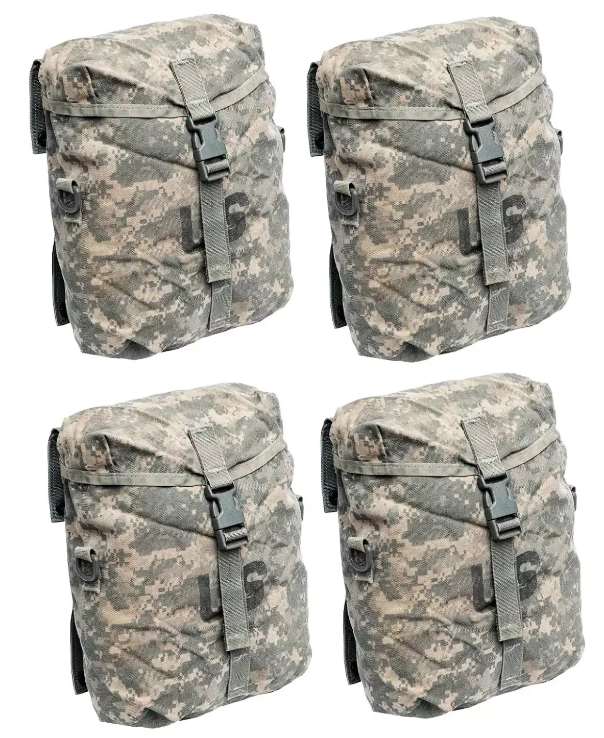 Lot of 4 USGI MOLLE II ACU MILITARY SURPLUS SUSTAINMENT POUCH **FREE SHIPPING GC