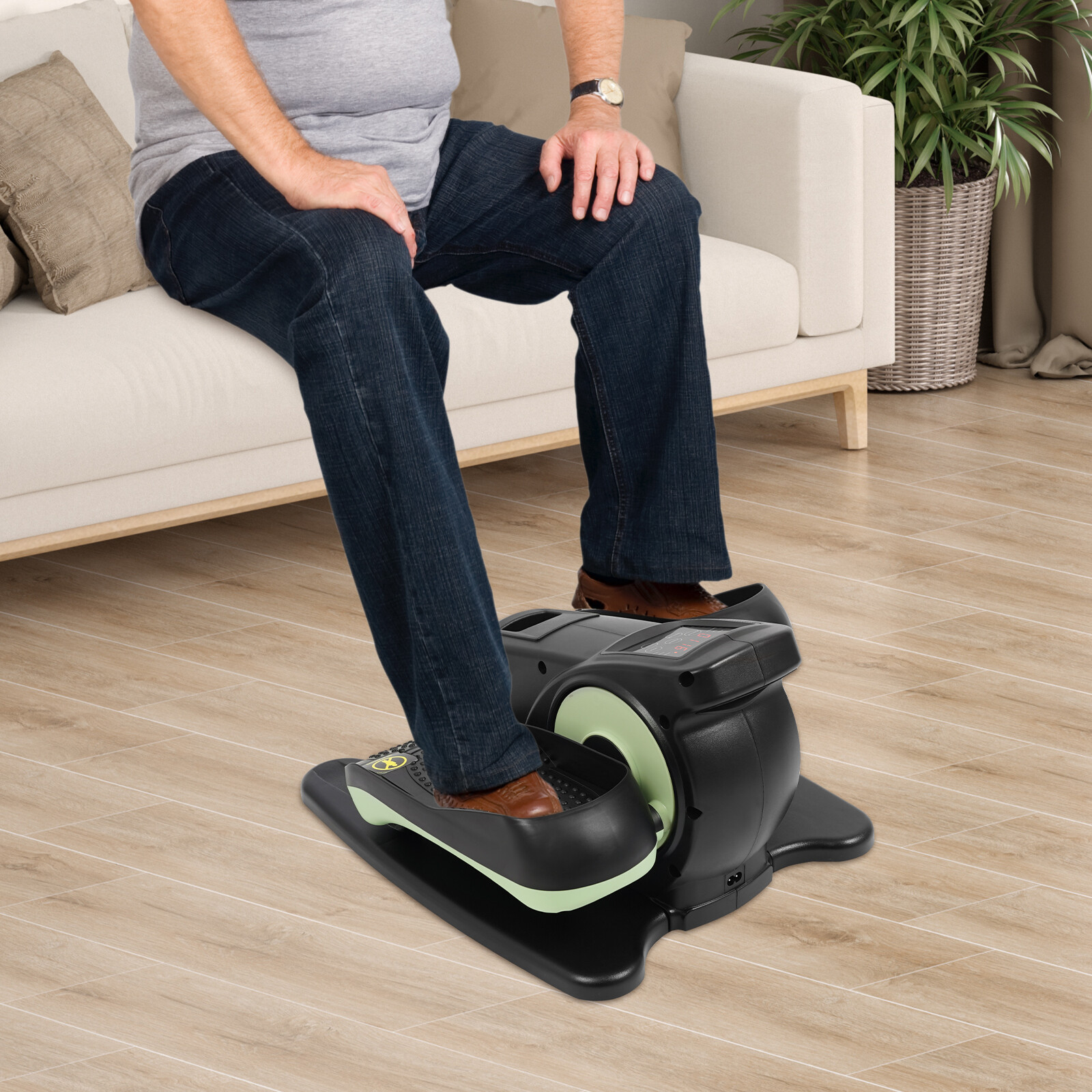 Floor Stand Pedal Exerciser Portable Foot Pedal Exercise Machine+Remote Control