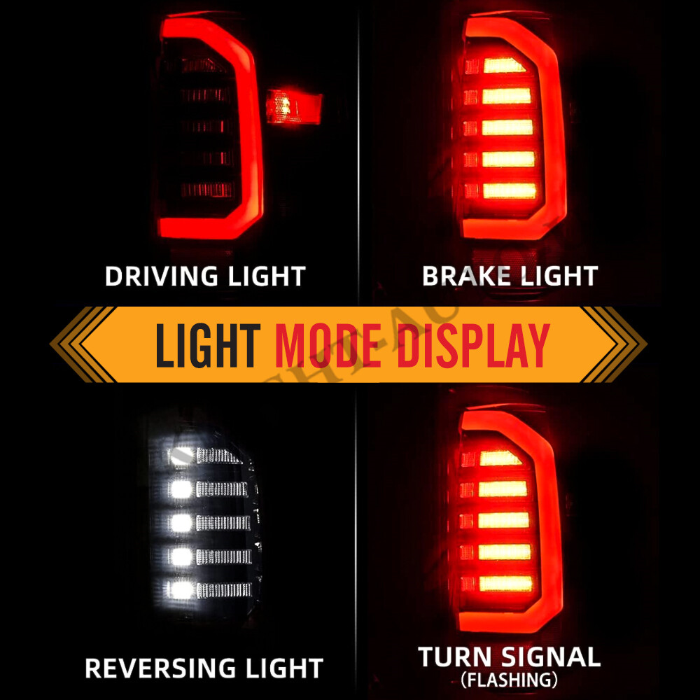 Pair Black Smoke LED Tail Lights for 2007-2013 2014 Chevy Silverado 1500 2500HD
