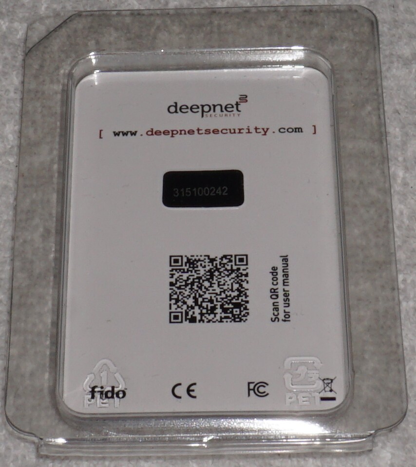 Deepnet Security USB A Fido2 Certified Security Key NEW