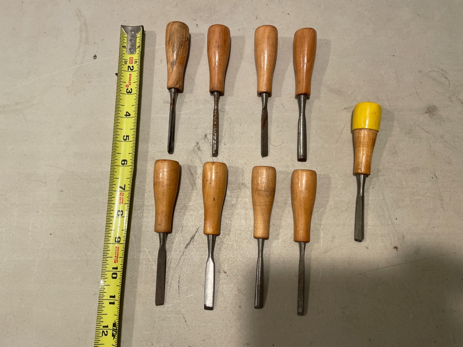 WOODCARVING/WOODWORKING HAND CHISEL TOOL SET of 9