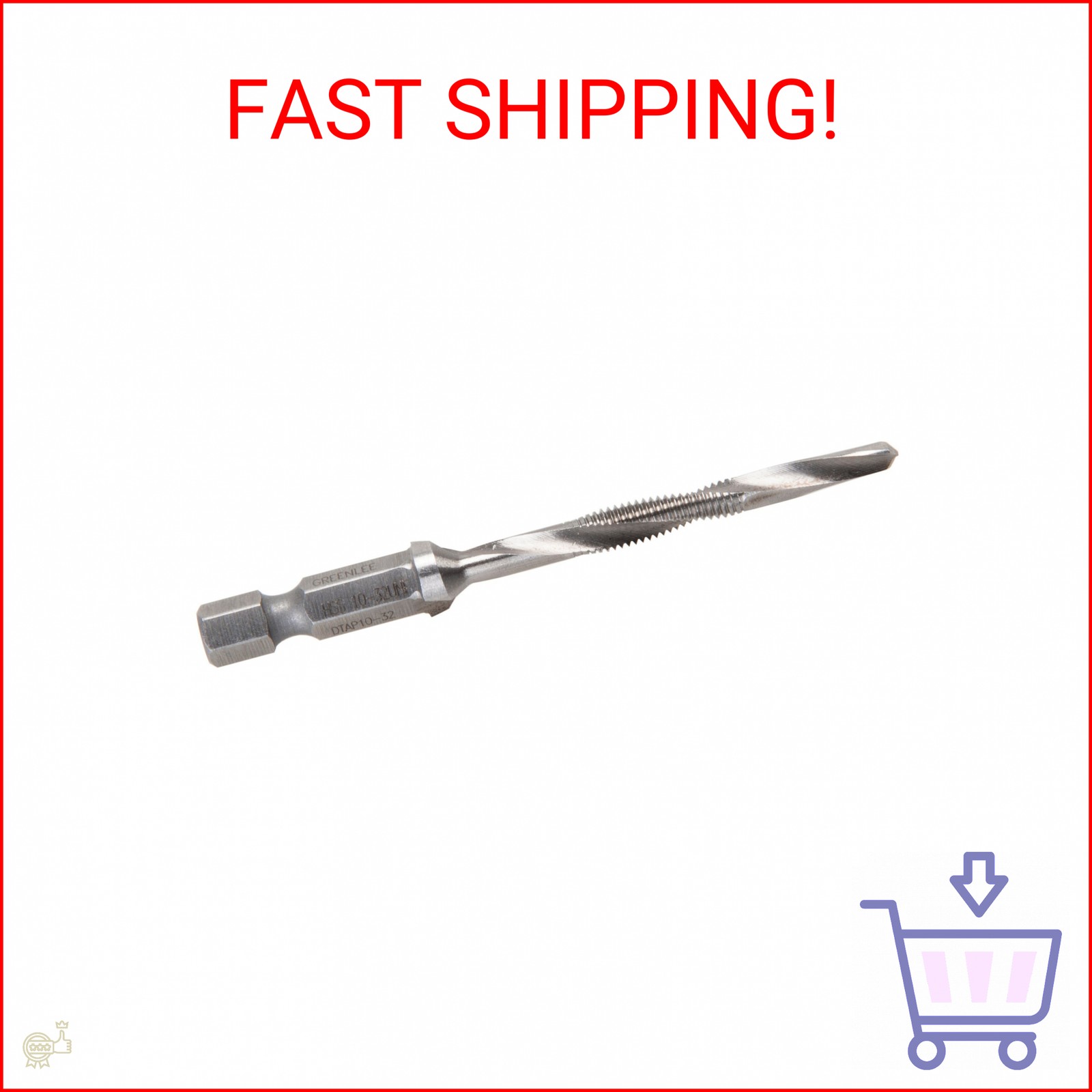 Greenlee Drill/Tap/Countersink Bit, 10-32X2 1/4 L