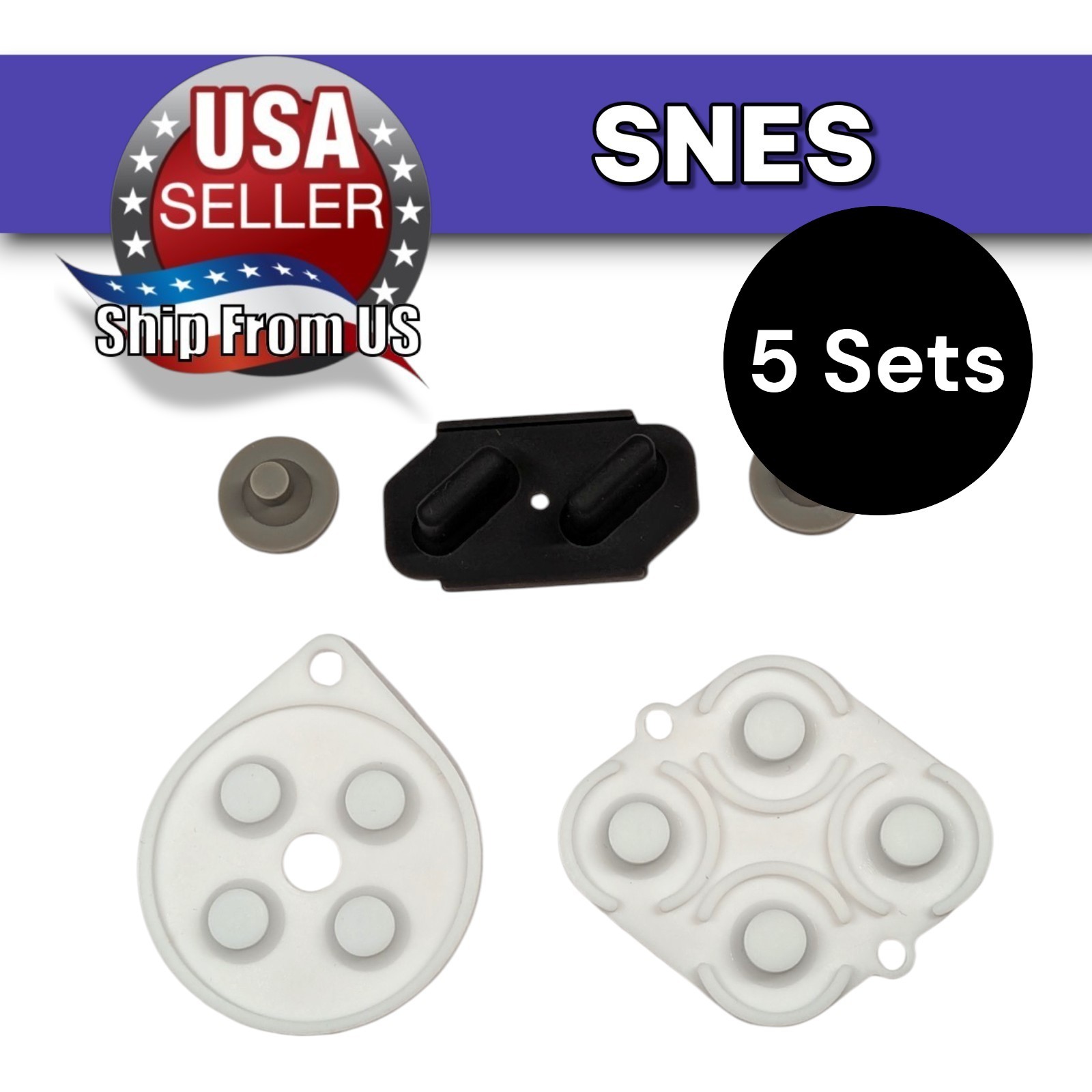 5 Sets | SNES Rubber Pads Silicone Conductive Button Membranes Super Controller