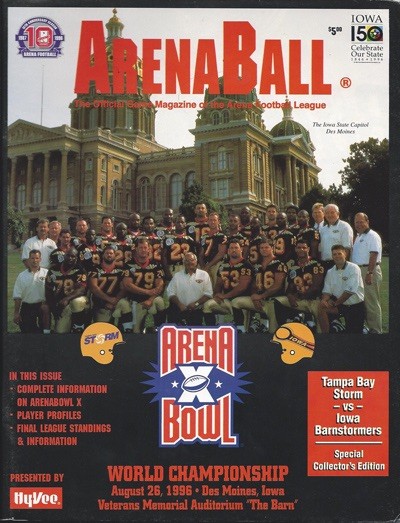 ArenaBall Magazine ArenaBowl World Program Cover On 12x8in Metal Sign