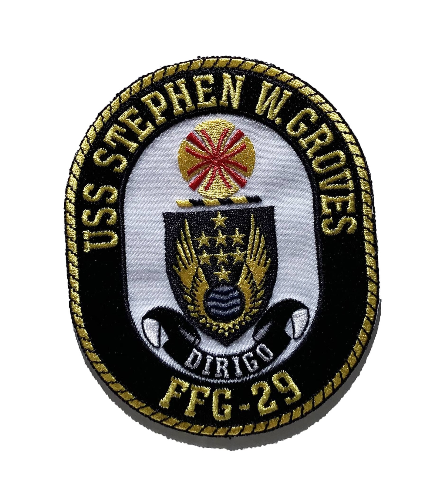 USS Stephen W. Groves FFG-29 Patch – Sew On, 4 in