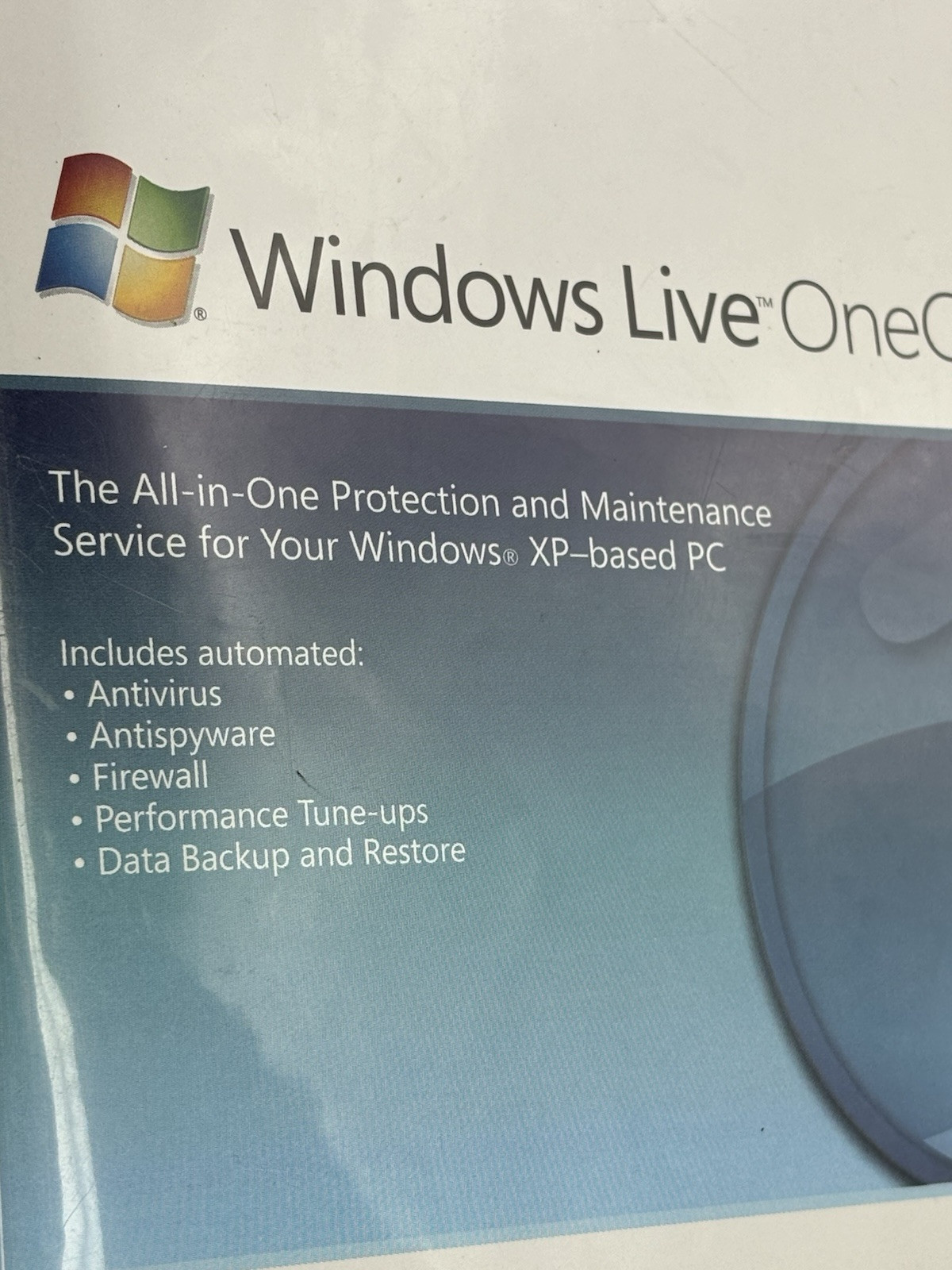 Windows Live OneCare All-in-one security and performance service Microsoft XP