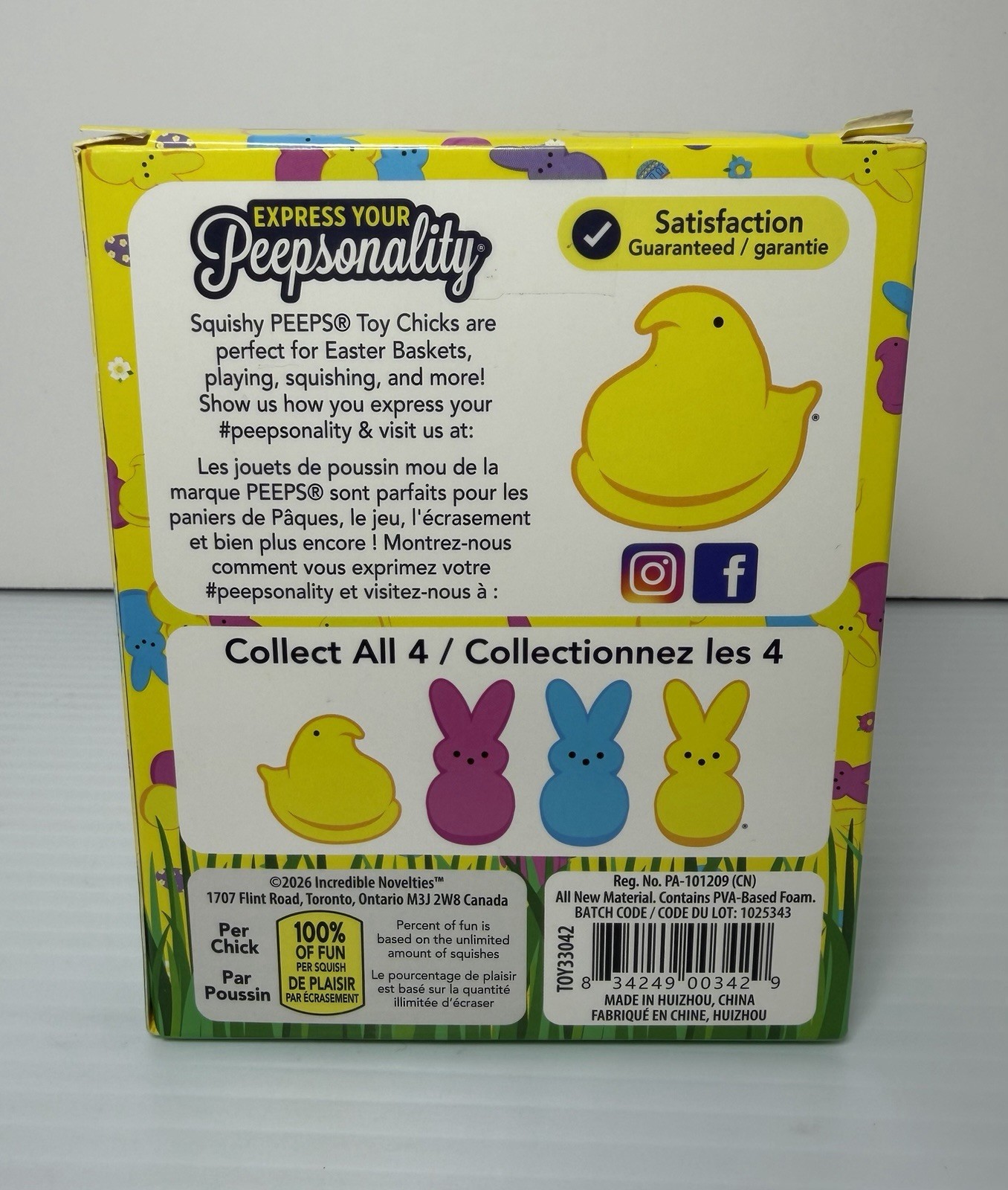 🐥 Peeps Squishy Bunny – Soft Slow Rise Easter Sensory Toy – NEW 🐥