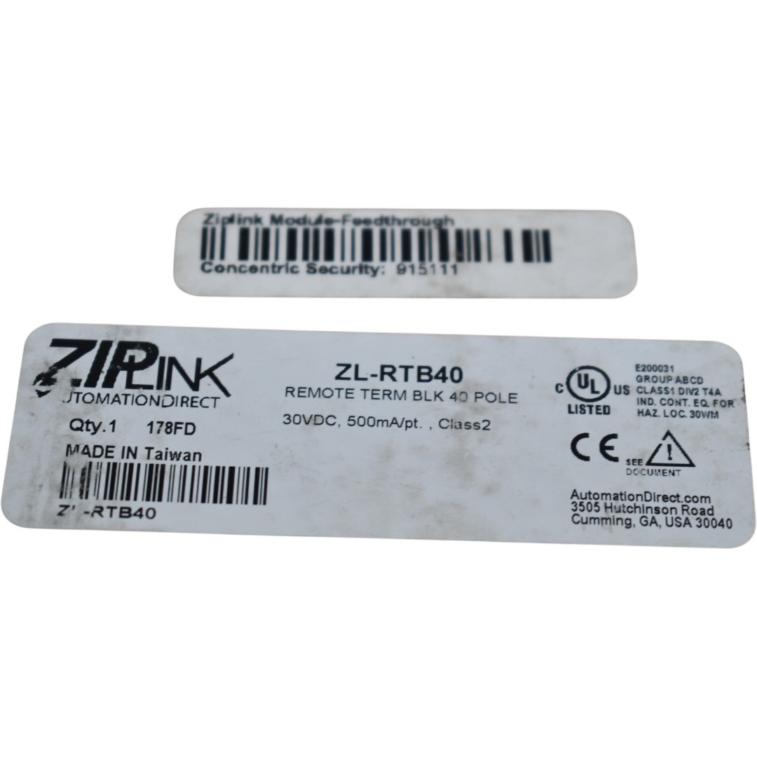 NEW Automation Direct ZL-RTB40 ZIPLink Feedthrough Module 40 Pole DIN Mount