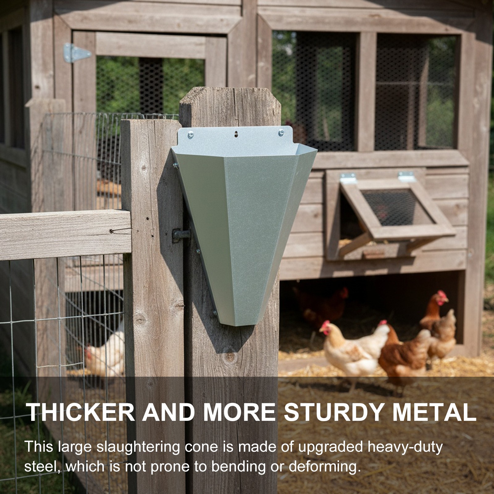 2×Metal Medium Chicken Cone Poultry Restraining and Processing Tool for Poultry