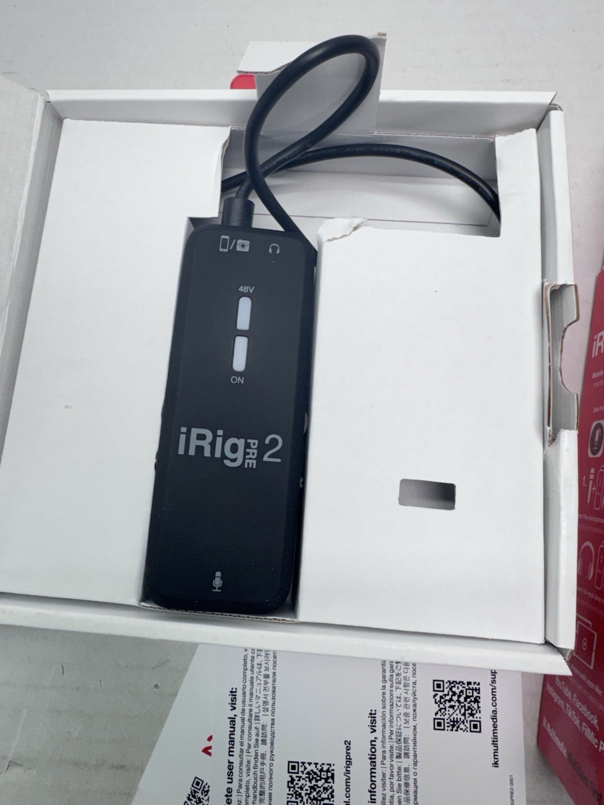 Audio interface - iRig Pre 2 48V phantom power, XLR, 3.5mm TRRS jack #3033
