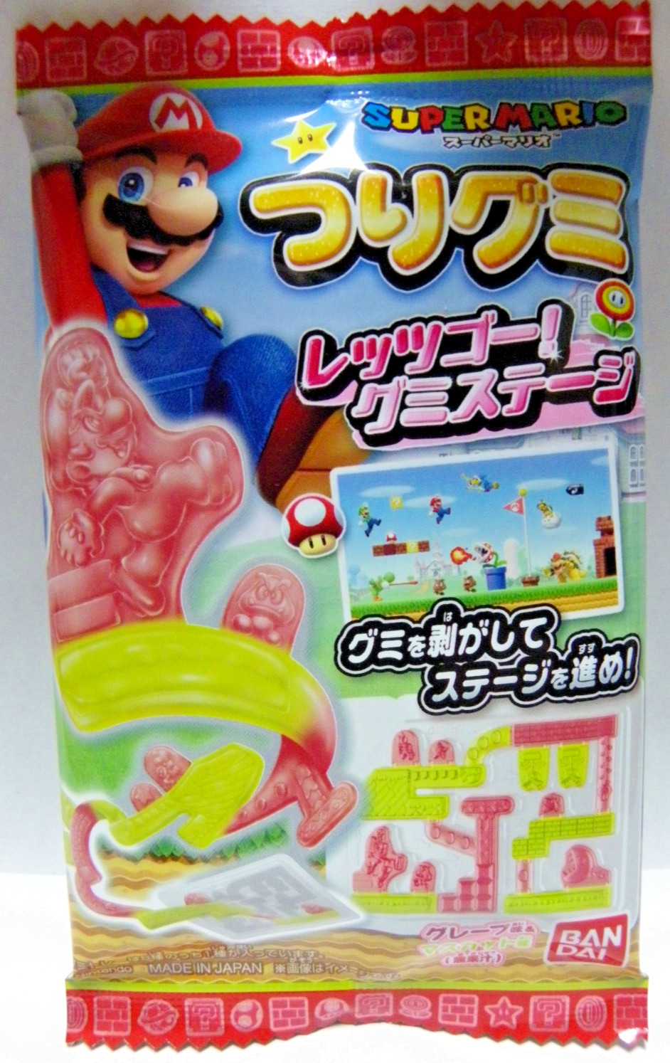 Bandai Fishing Gummy Super Mario Let's Go! Gummy Stage 14 g x 10 Bags