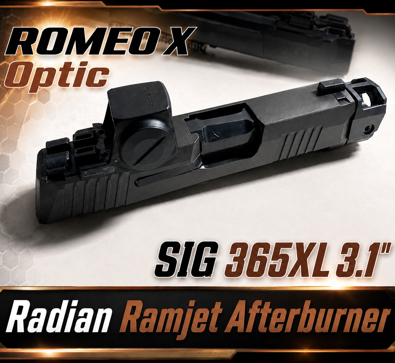 3.1  RADIAN RAMJET SIG SAUER P365 SLIDE w/ ROMEO-X  OPTIC - PACKAGE-NEW- BLACK