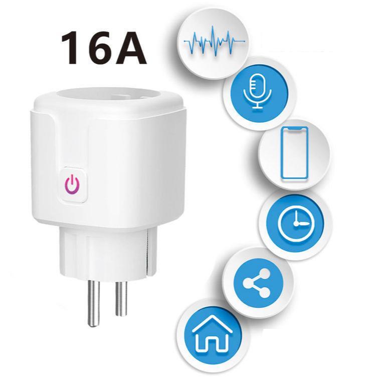 EU 16A Smart Socket 100-240V AC with Power Metering WIFI Bluetooth Socket