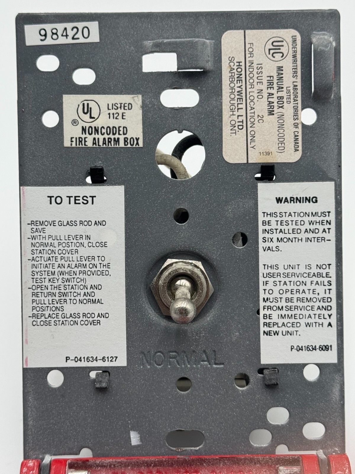 Honeywell XLS-270 Fire Alarm Pull Station