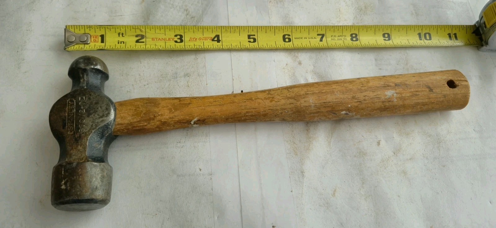 Vintage Stanley No 309, 12 Oz, Ball Peen Hammer. Machinists/ Blacksmith Etc.