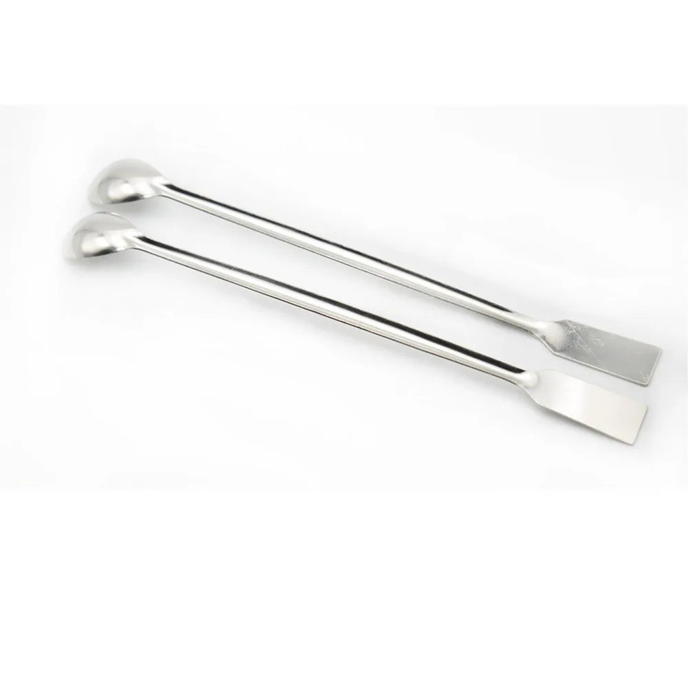 Stainless Steel Reagent Sampling Spoon 2Pcs 20cm Length Double End Lab Tool