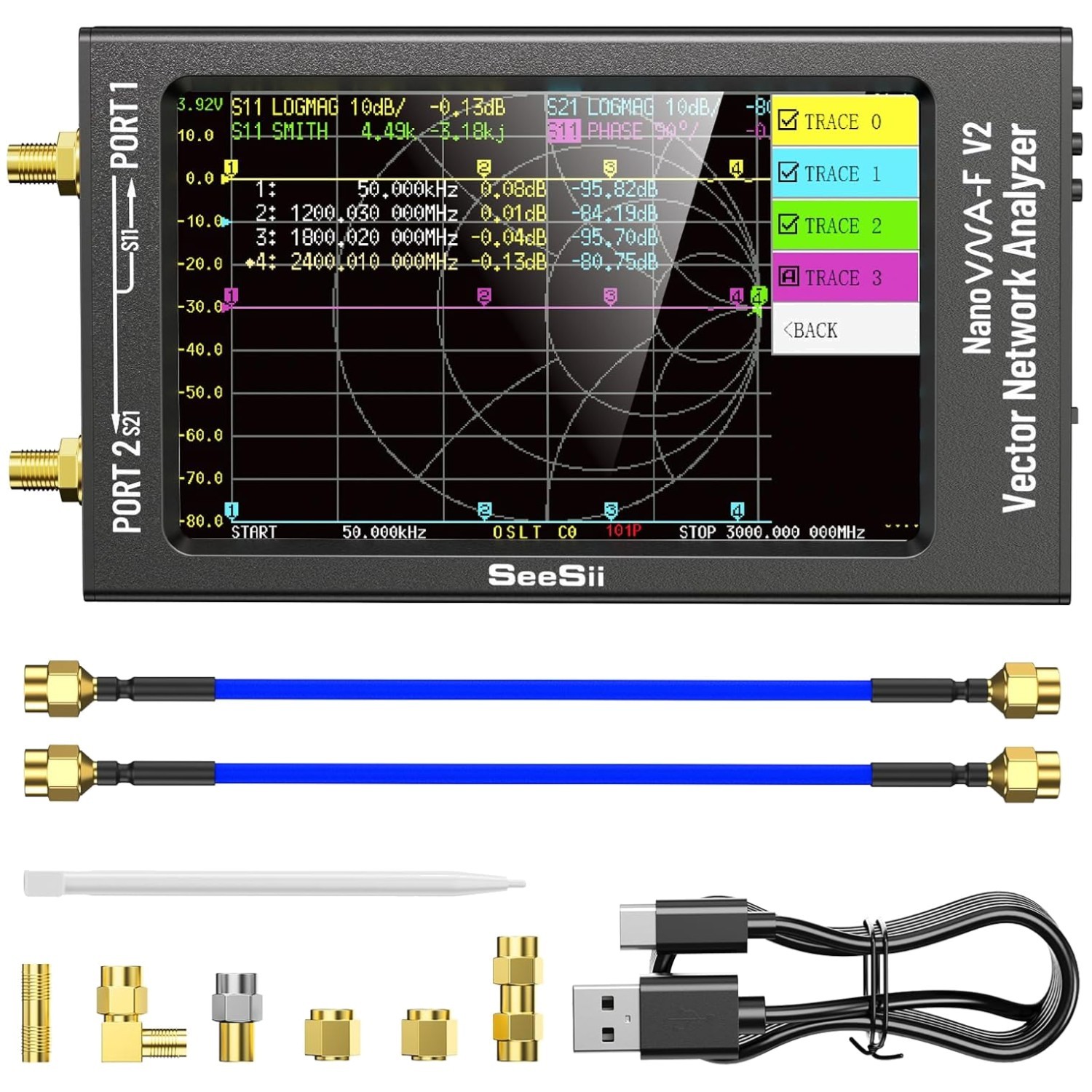 NanoVNA-F V2 Vector Network Analyzer 50kHz-3GHz