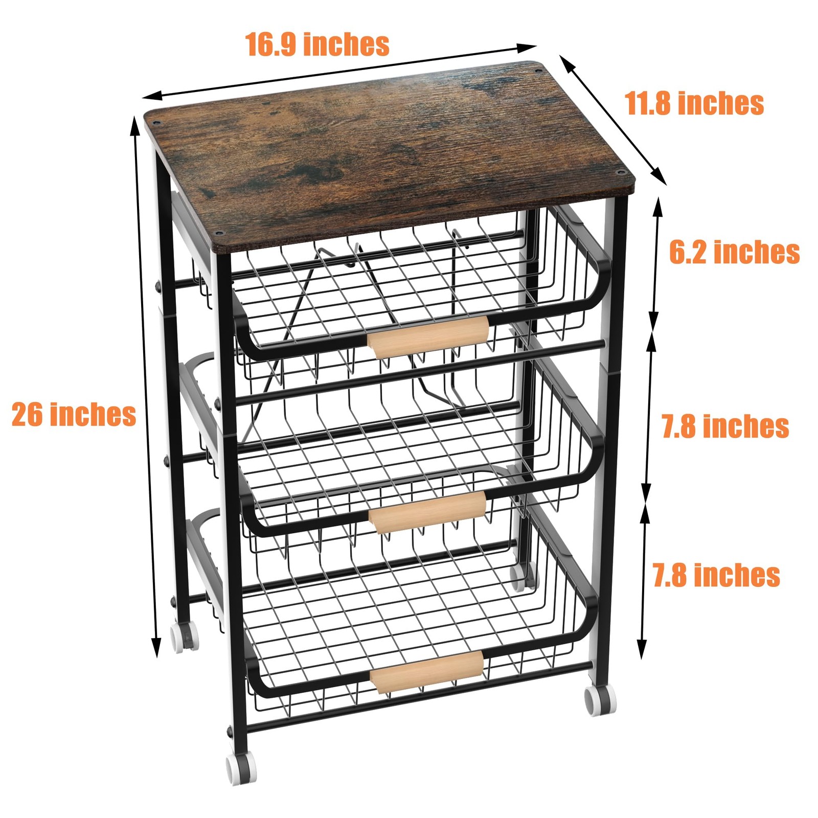 Best NiuYichee 4-Layer Fruit Basket Kitchen Food Organizer and Rack, Stackable
