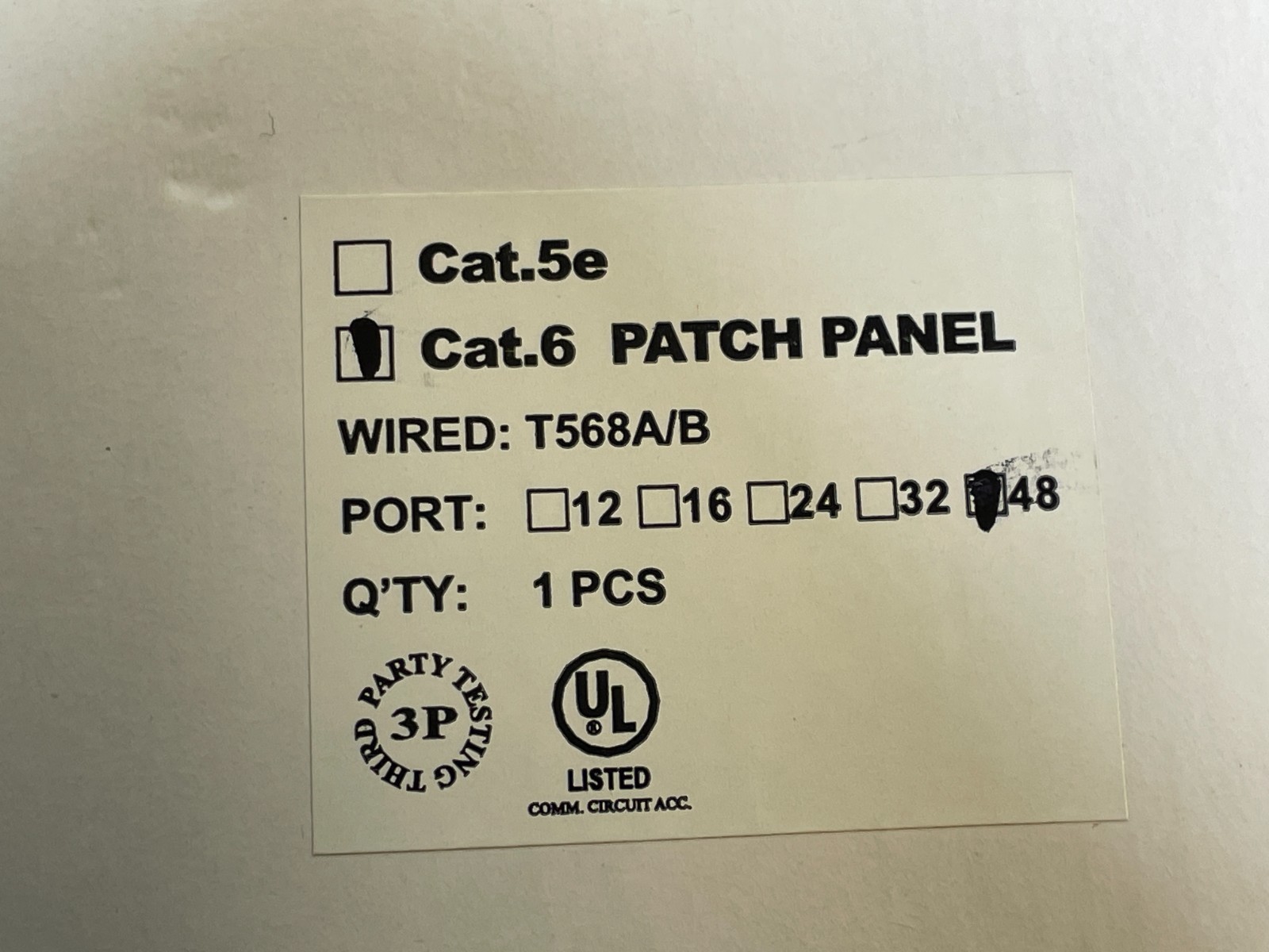 48 Port Cat6 Keystone Rack Mounted Patch Panel