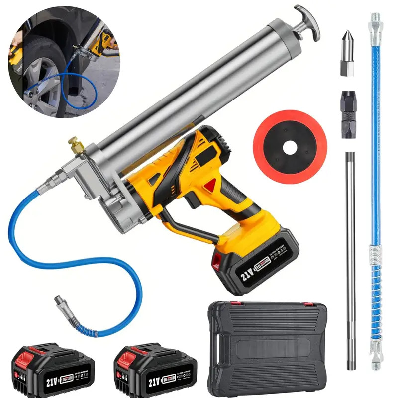TaskStar Electric Cordless Grease Gun 12,000 PSI - 2*4000mAh Battery 6 oz/min