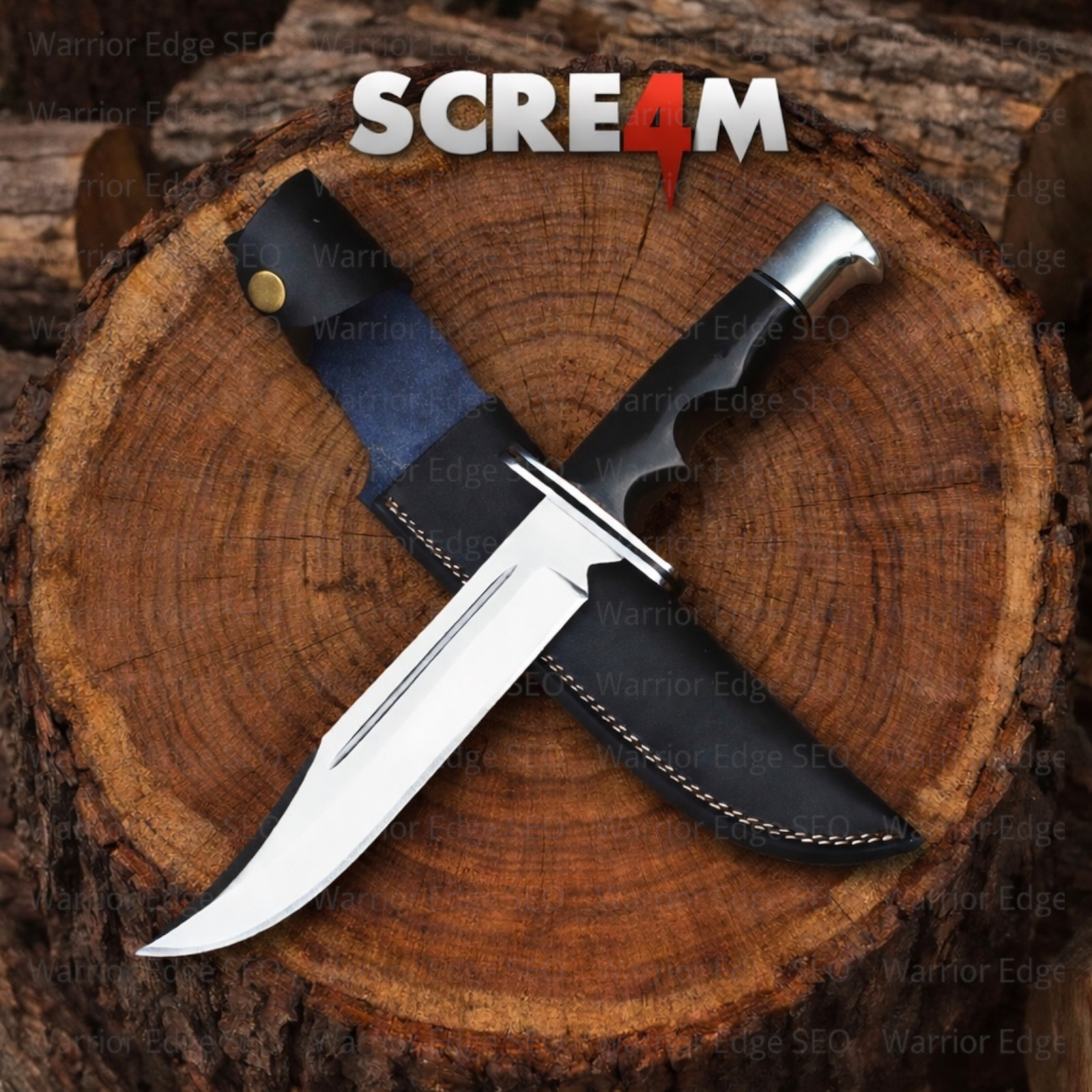 Scream Movie Ghostface Knife Replica | Bloody Horror Buck 120 Style USA Stock