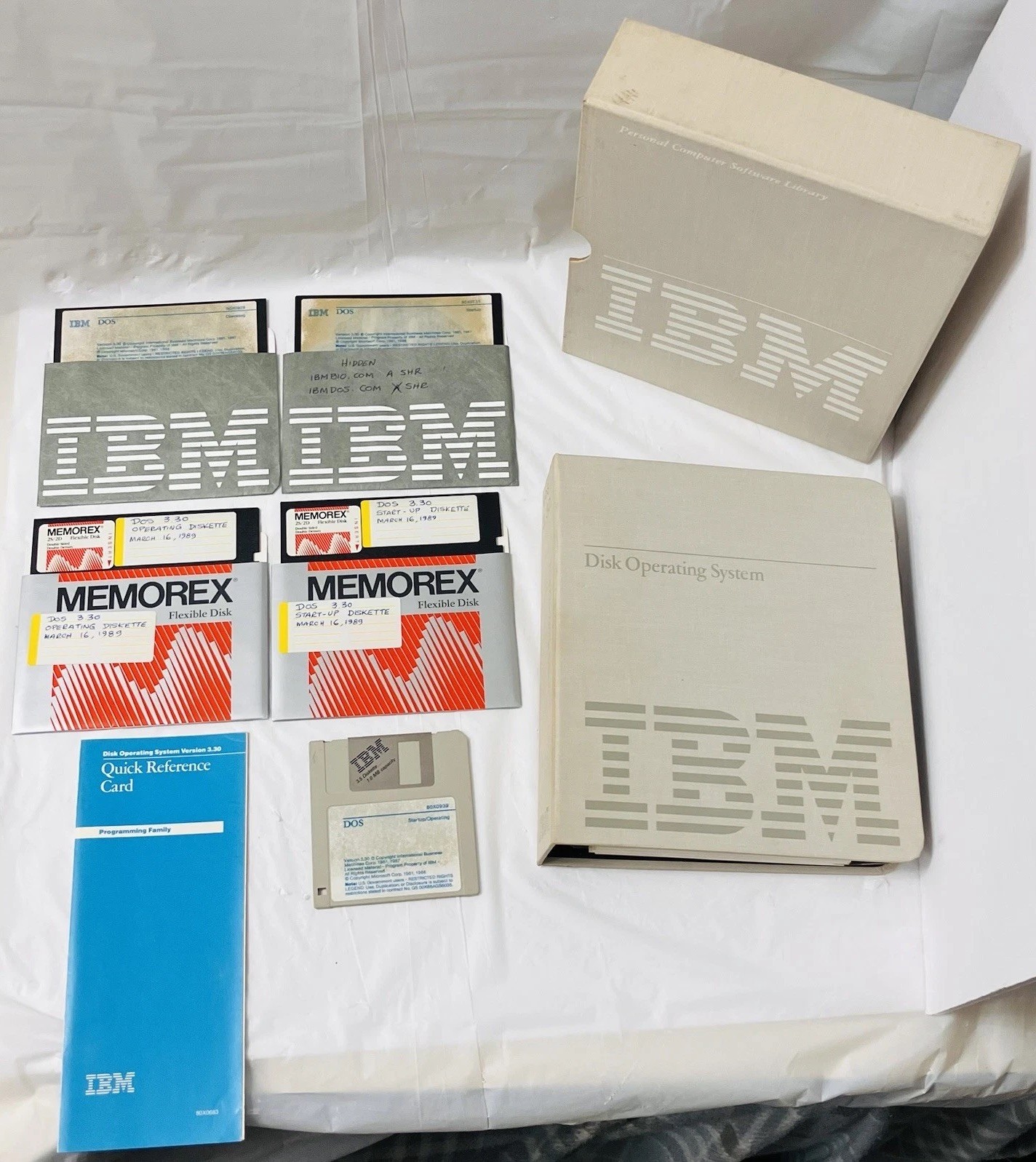 IBM DOS 3.30 Complete Set 1987 Manual Binder Disks 3.5 5.25 Vintage PC