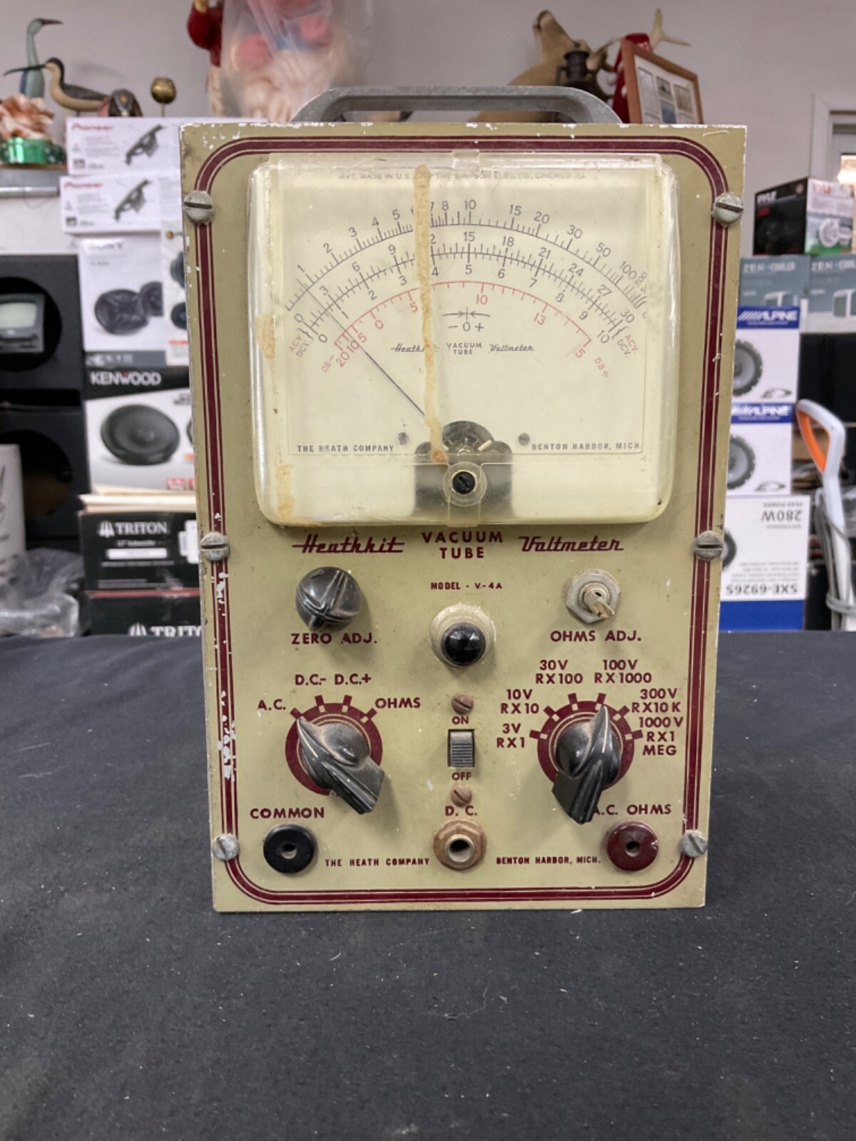 Heathkit Vacume Tube Voltmeter Model V-4A For parts Only