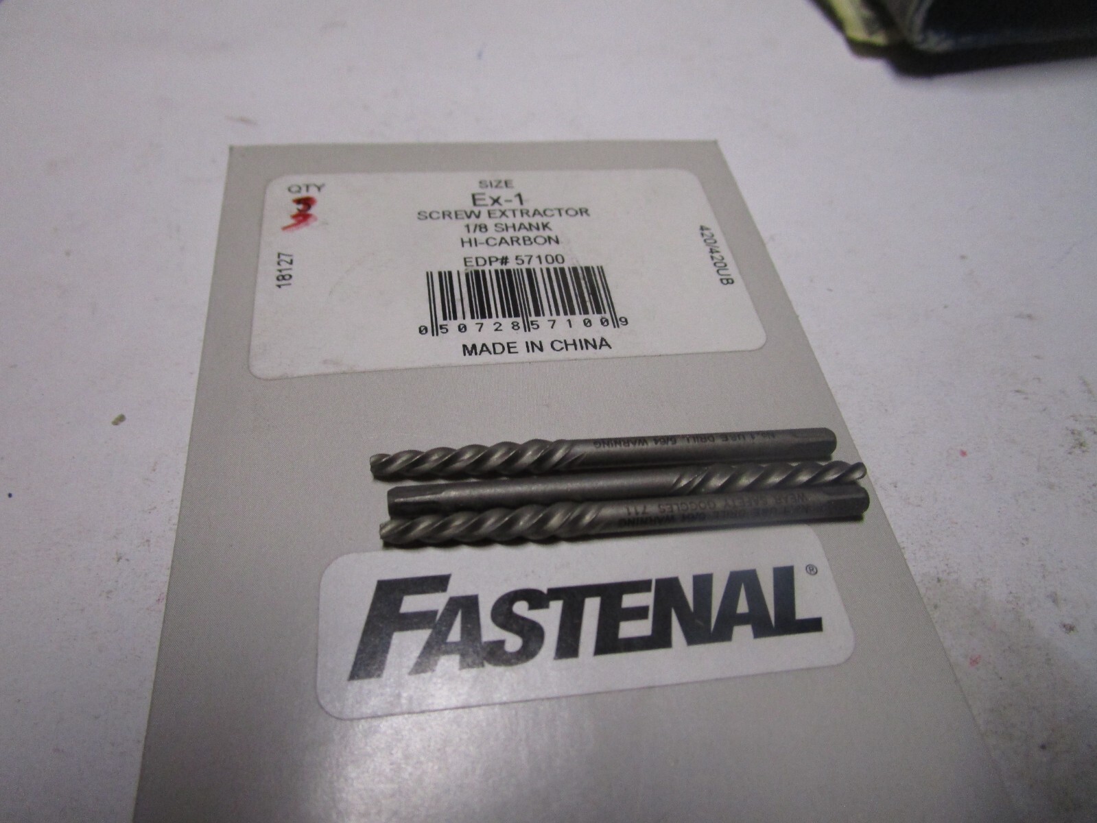 EX-1 5/64" Carbon Steel Screw Extractor QTY 3