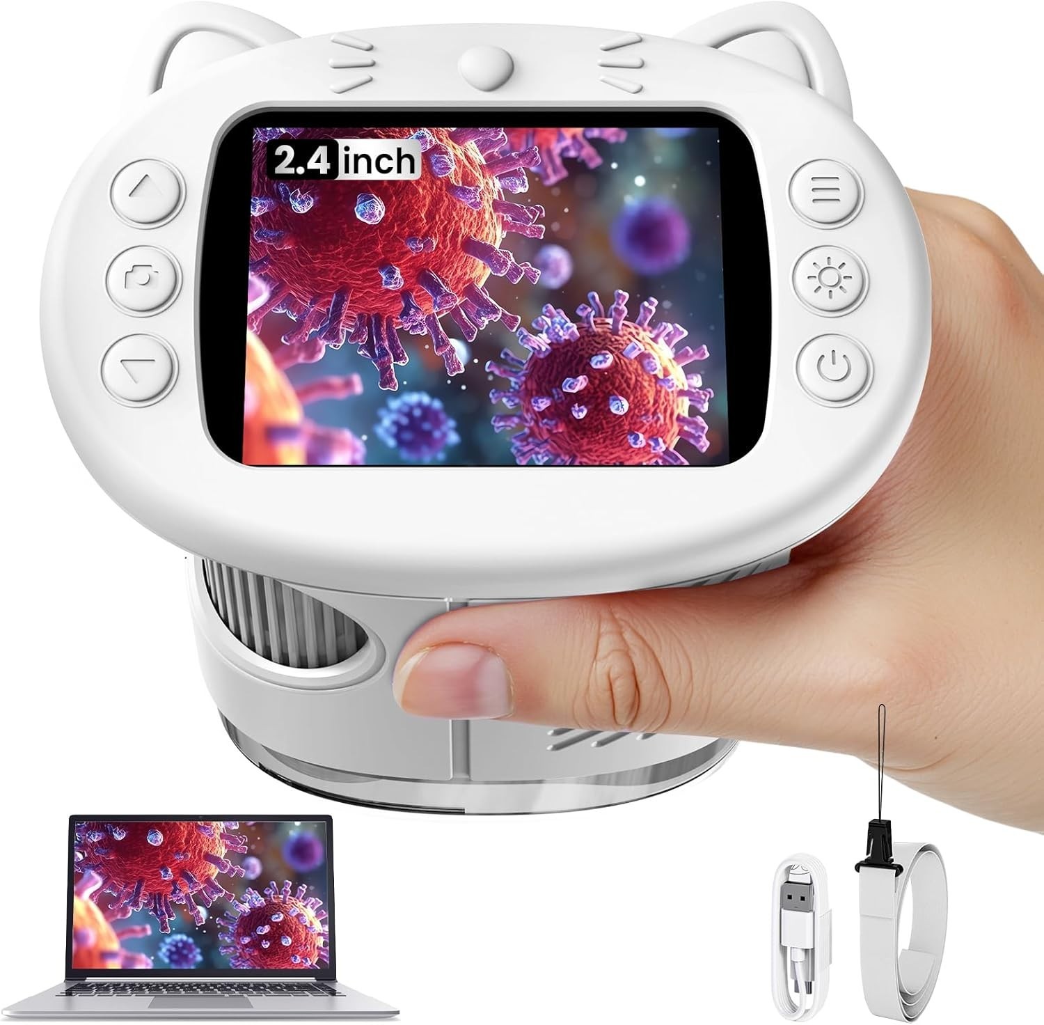 Educational Digital Microscope for Kids - 2.4 Inch Screen & 200 Photo Storage