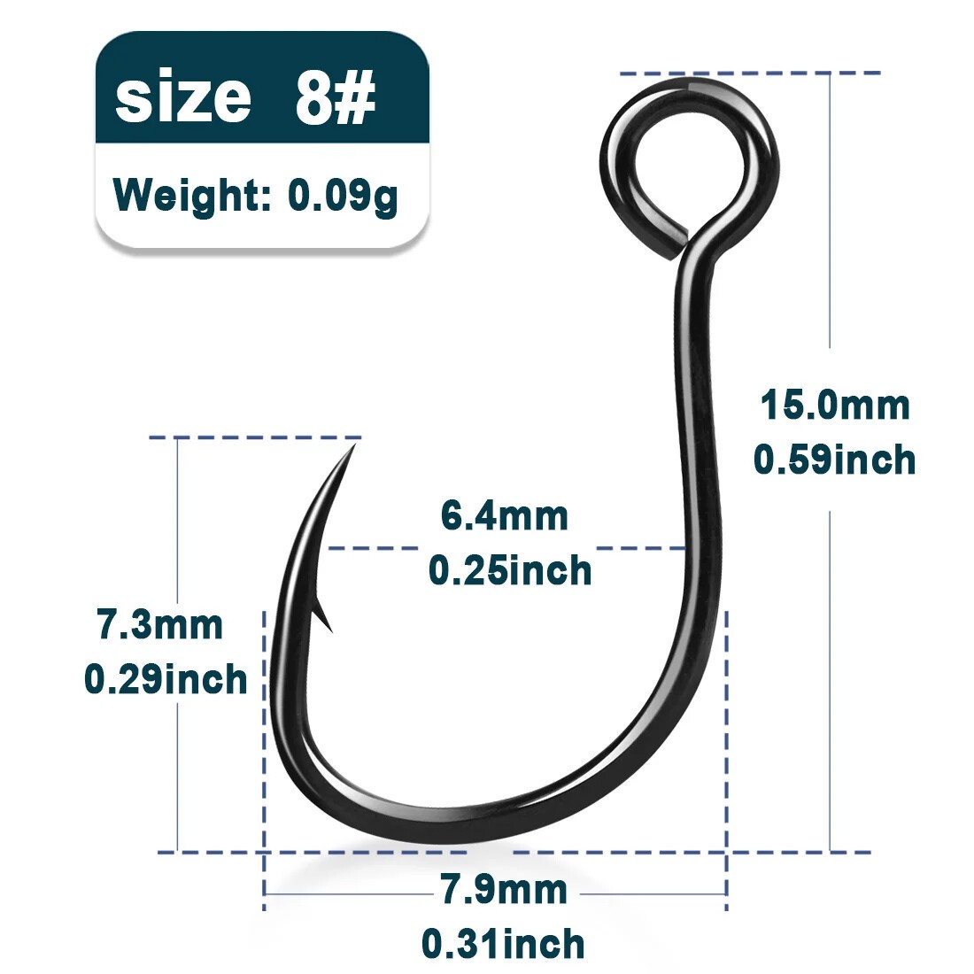 50Pcs Inline Single Hook Siwash Hook Strong Sharp Needle Lures Replacement Hooks
