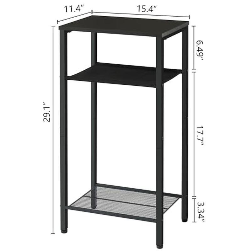 2 Set 3 Tier Side Table Storage Living Room Nightstand Multi Use Display