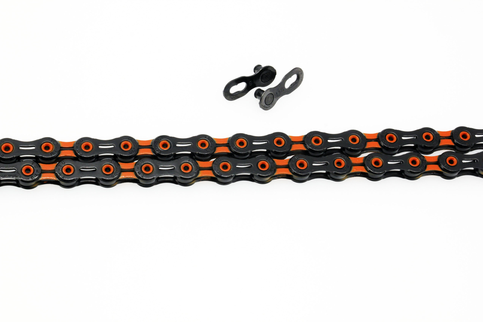 Swishti Dlc Road MTB 11-Speed Cycle Bike Chains Untralight Black Orange Decal