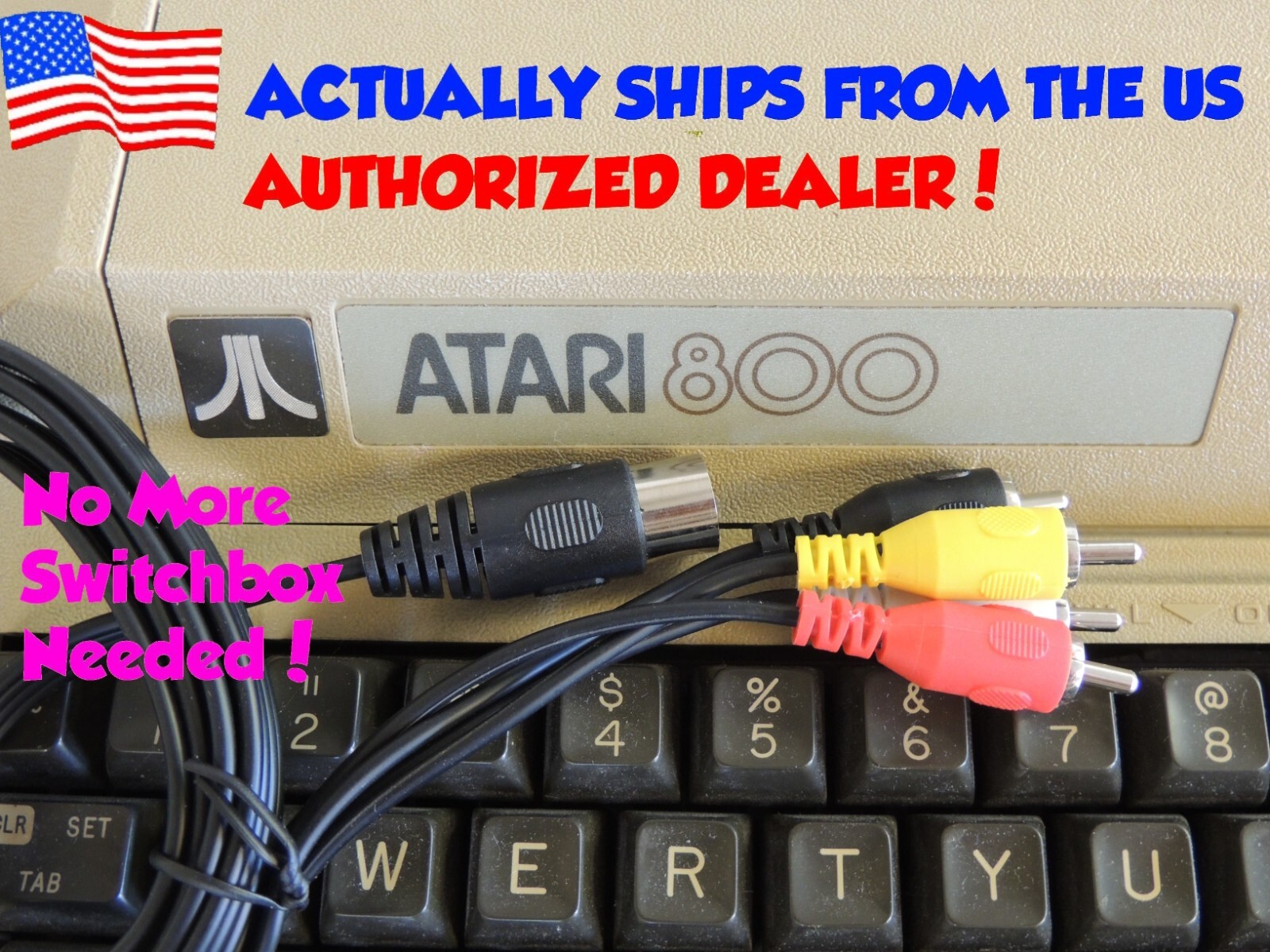Composite Video & Audio TV DIN Cable For Atari 8 Bit Computer 800 + More