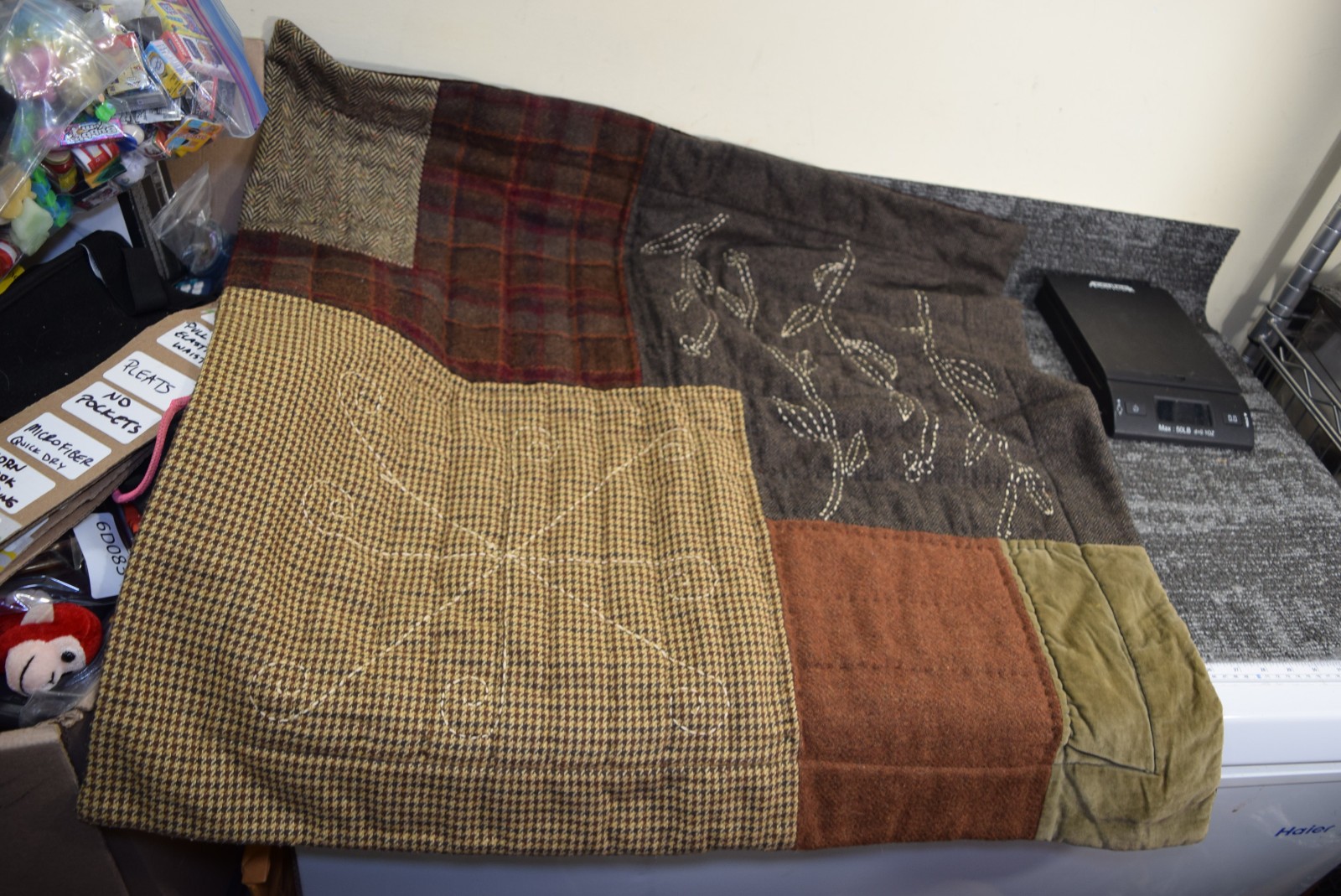2 Pottery Barn Euro 26x26 Pillow Shams Tweed Plaid Houndstooth Flannel Brown Man