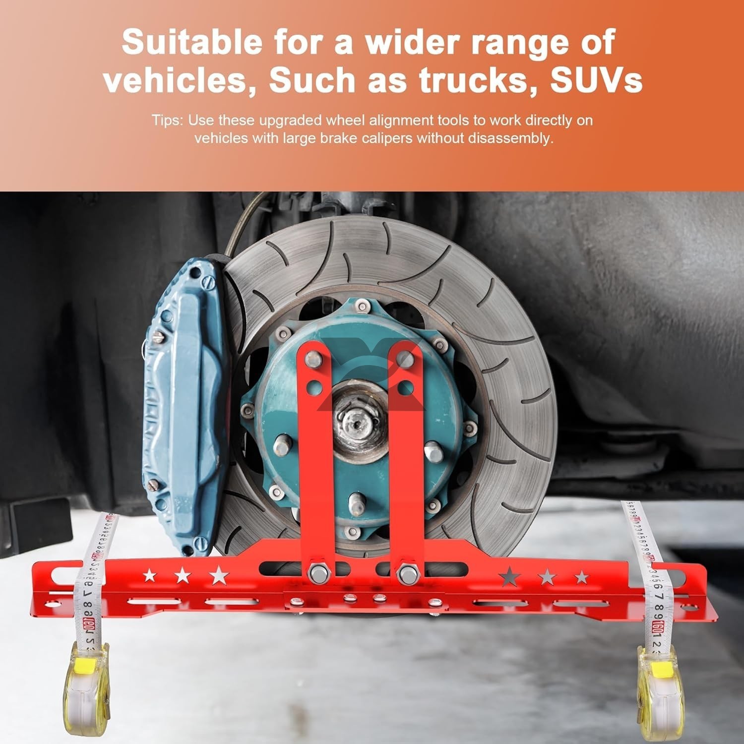 2Pcs Upgraded Wheel Toe Alignment Tool Plate Kit with Measuring Tapes - Red NEW
