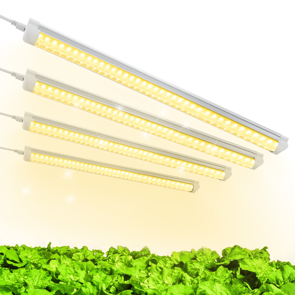 4 Pack Linkable Grow Lights 2FT LED Tube Lights Full Spectrum 20W Seed Starting