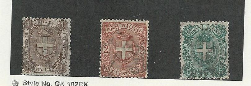 Italy, Postage Stamp, #73-75 Used, 1896-97