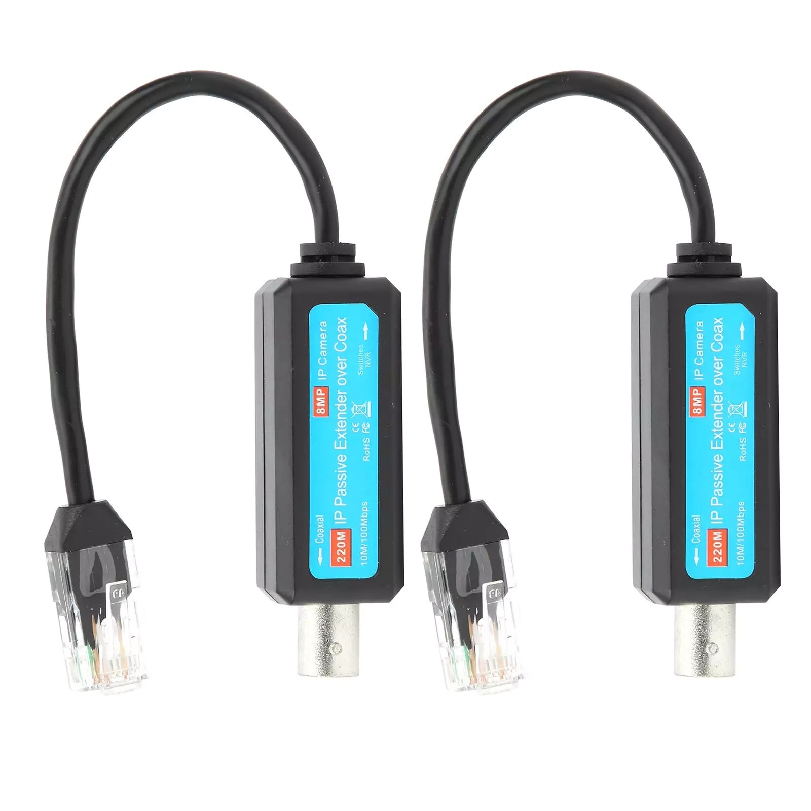 10/100mbps Passive Coaxial lP Extender 802.3 CCTV Accessories Easy to Operate