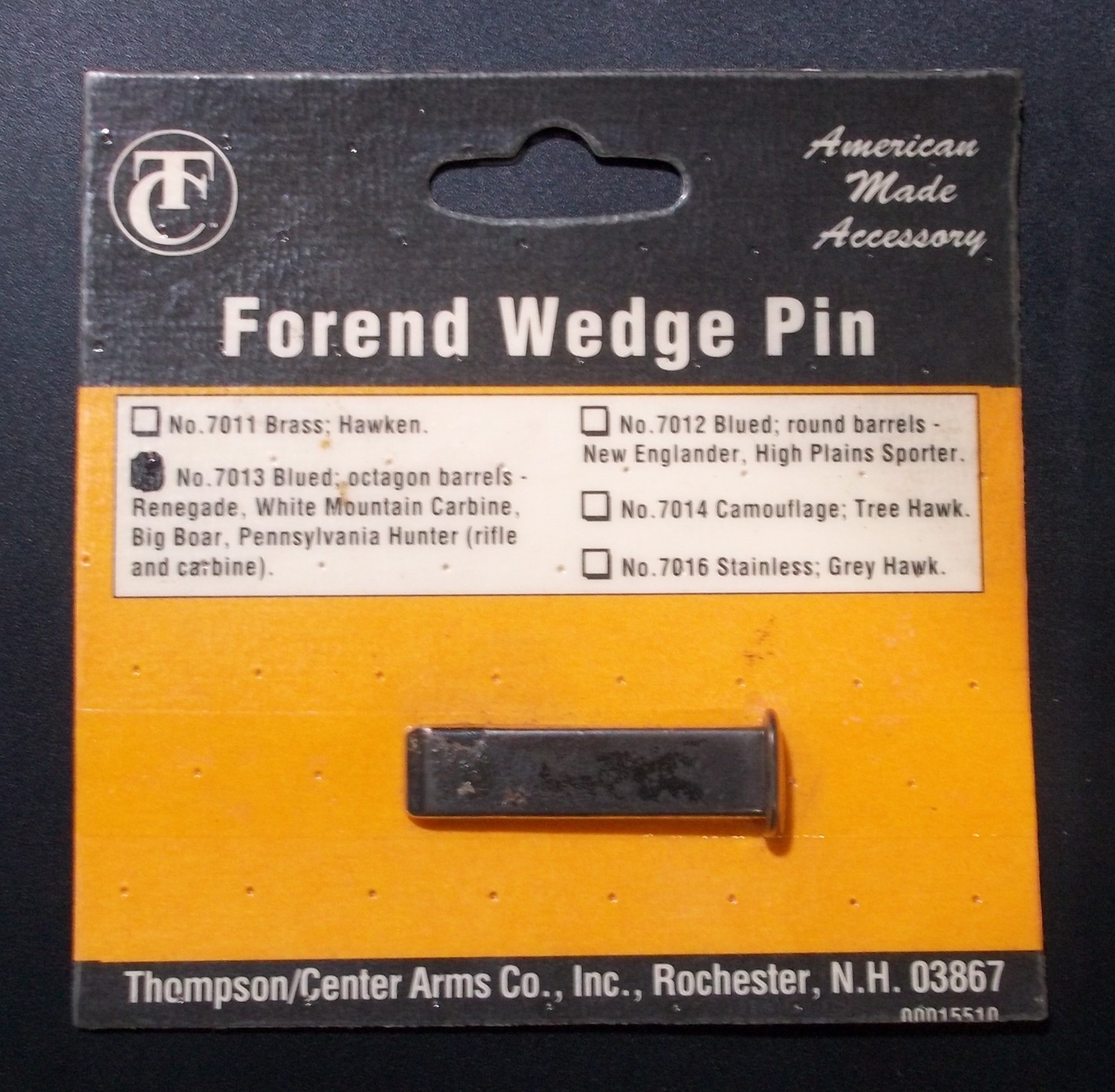 Thompson Center Arms T/C Forend Wedge Pin Blued # 7013 T/C Renegade & Others