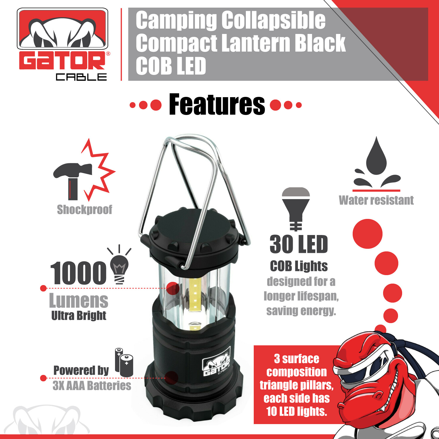 2-Pack Camping LED Bright Emergency Lantern Light Lamp Portable Battery Powered