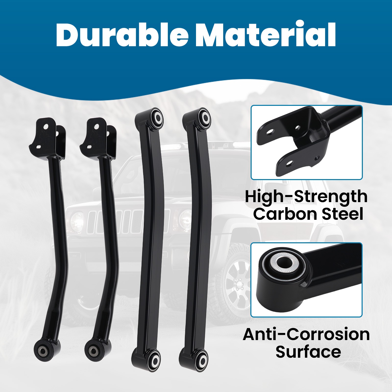 Front Upper & Lower Control Arms for 2020-2023 Jeep Gladiator 2018-2023 Wrangler