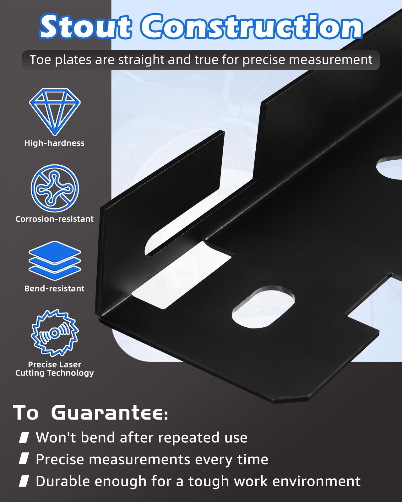Heavy Duty Wheel Alignment Tool Plates, Toe Alignment Kit w/2 Tape Measures, Low