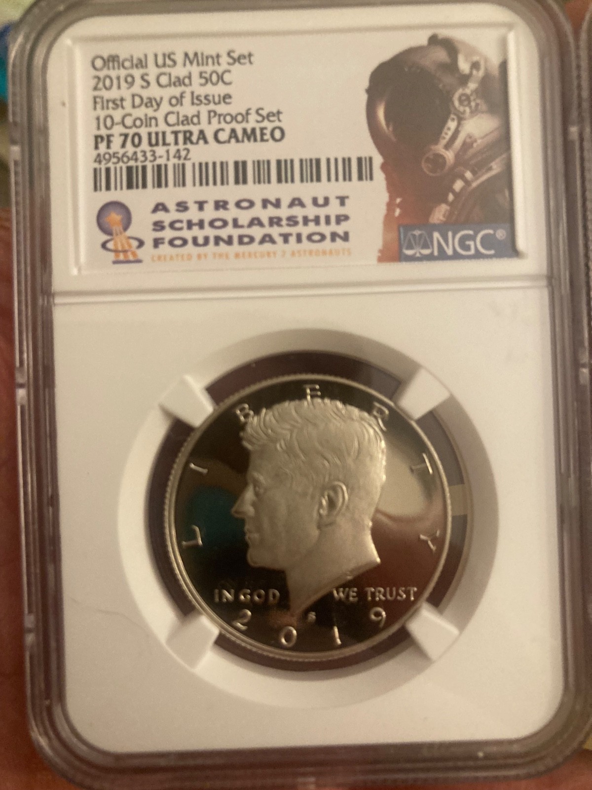 🔥2019-S NGC PF70UCAM First Day Of Issue "ASF" Clad Kennedy 50c Half Dollar🔥