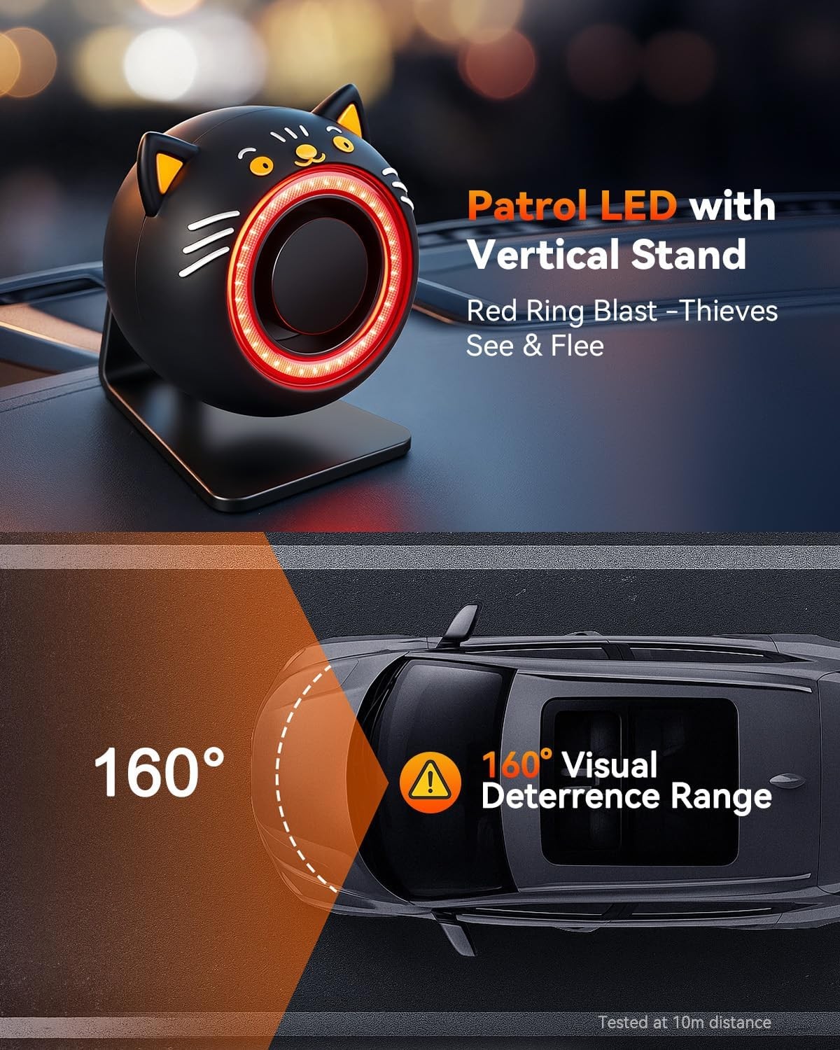 Car Alarm System, 120dB with Motion Sensor Alarm & Red Light, Wireless Remote