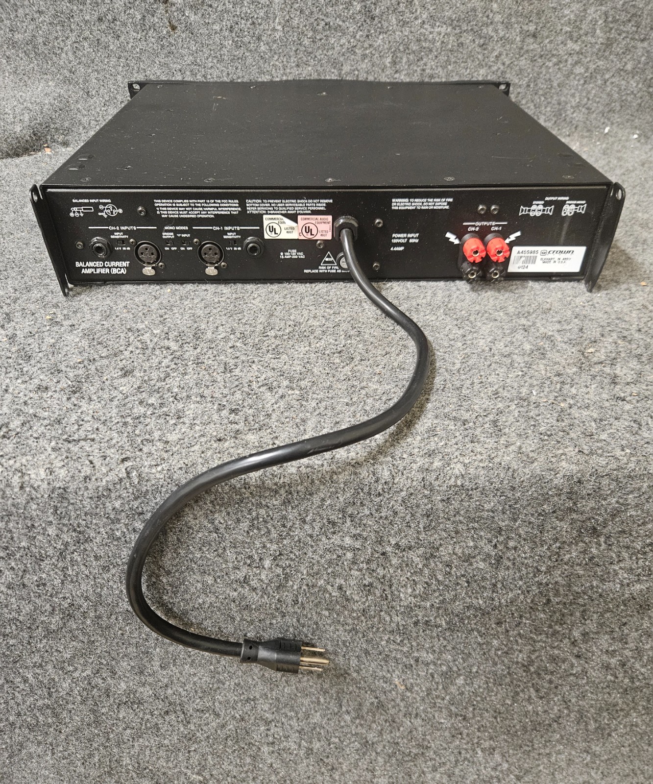 Crown K1 Balanced Current Stereo Power Amplifier (BCA) | 2-Channel | Black